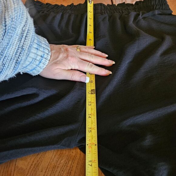 MAYFASEY Black High-Waisted Long Palazzo Wide-Leg Pants Size L | Flowing Fit New - Picture 8 of 9